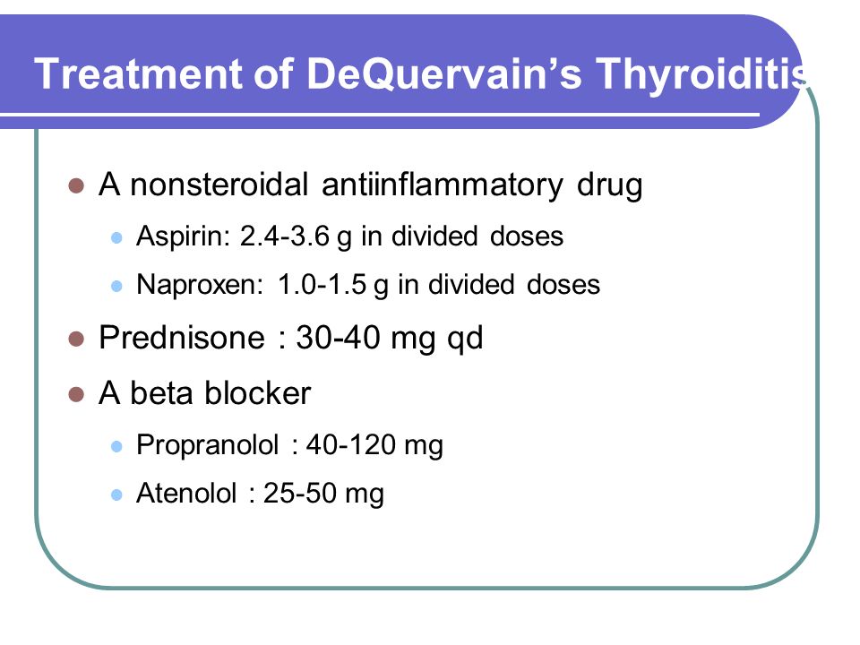de quervain thyroiditis treatment)